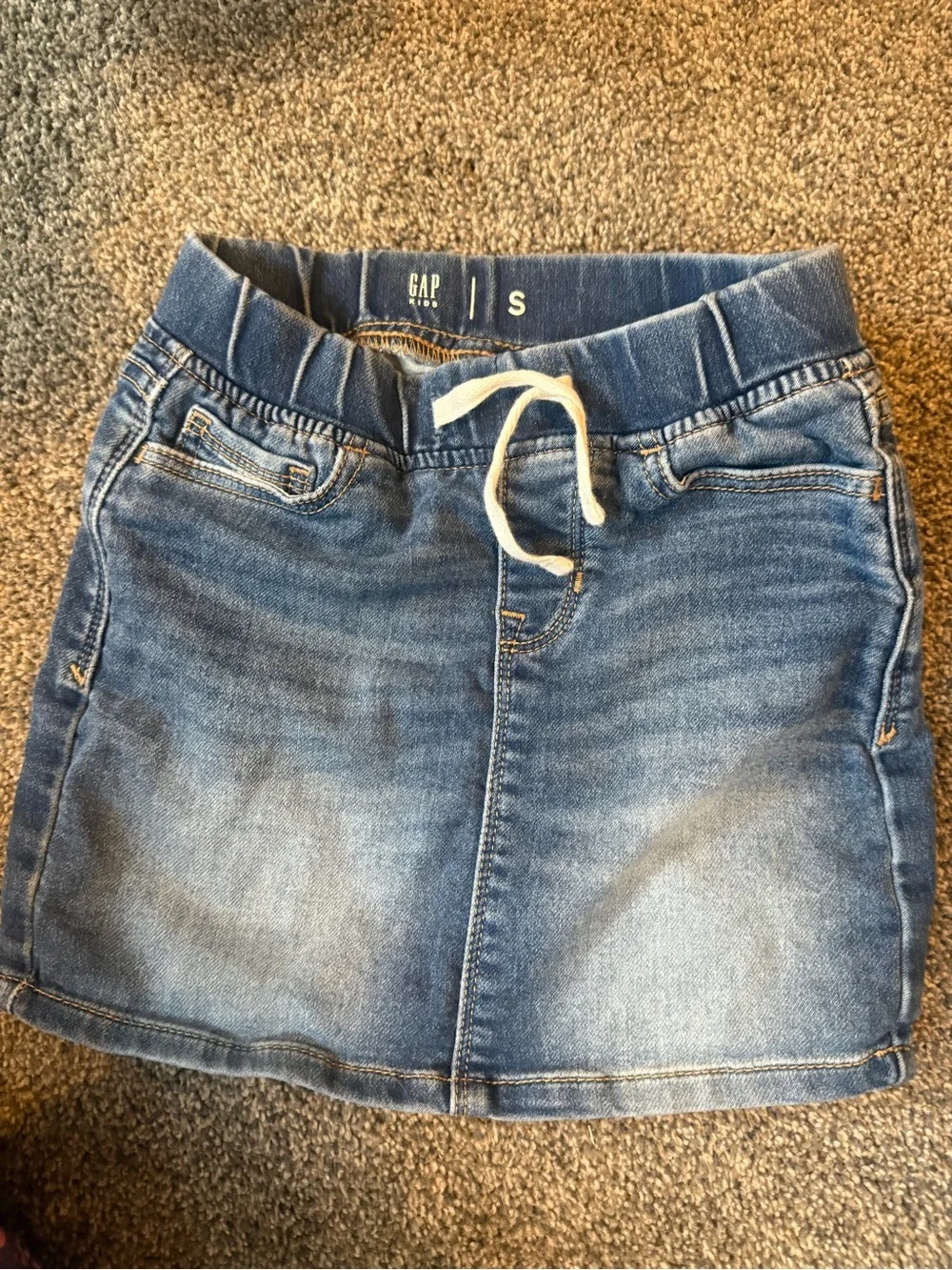 GAP Girls Blue Denim Skirt with Drawstring Waist